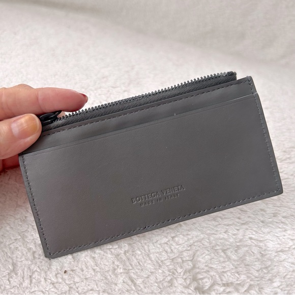 NWT Authentic Bottega Veneta Intriciato Leather Bicolor Zipped Card Case - Picture 4 of 5